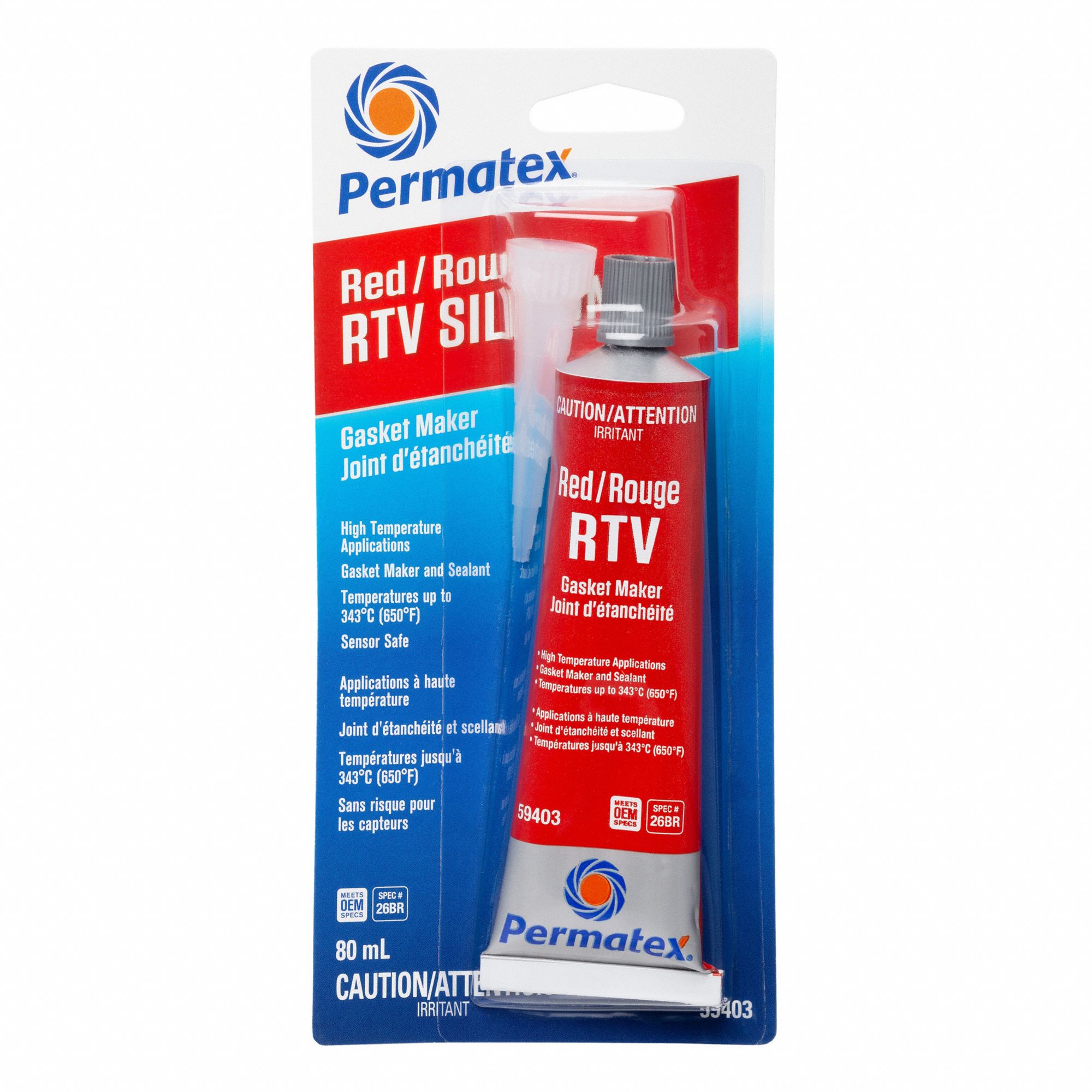 GASKET MAKER, RTV, NON-SAG PASTE, TEMP RANGE -54 TO 316 ° C, CURE 24 HR, RED, 80 ML, SILICONE