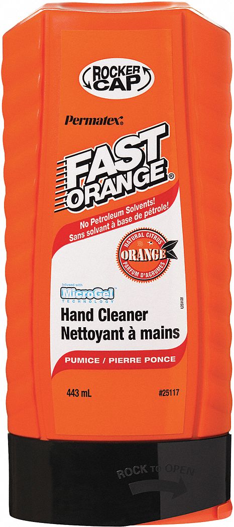 HAND CLEANER, WITH MICROGEL TECHNOLOGY, PUMICE, ORANGE SCENT, WHITE, 443 ML