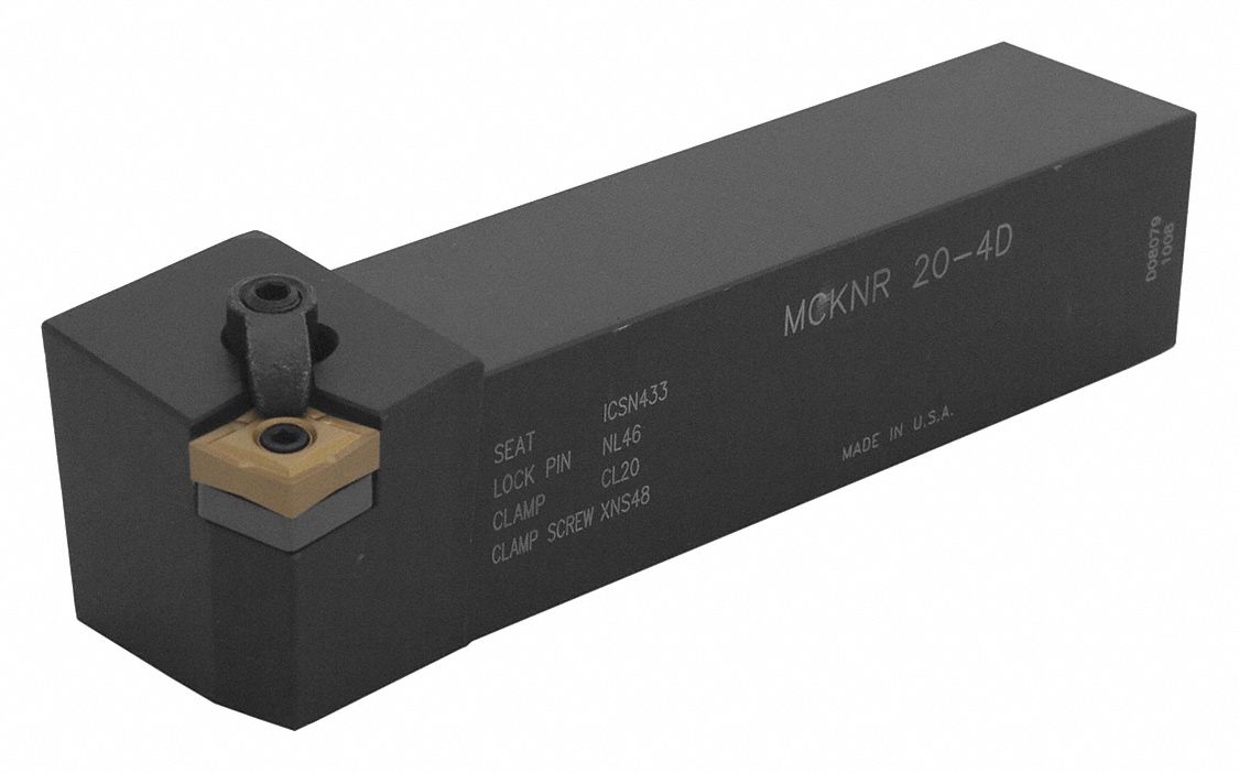 Indexable Turning Toolholder: MCKN Toolholder, CNM. Insert, 80° Diamond, 4-1/2 in Overall Lg