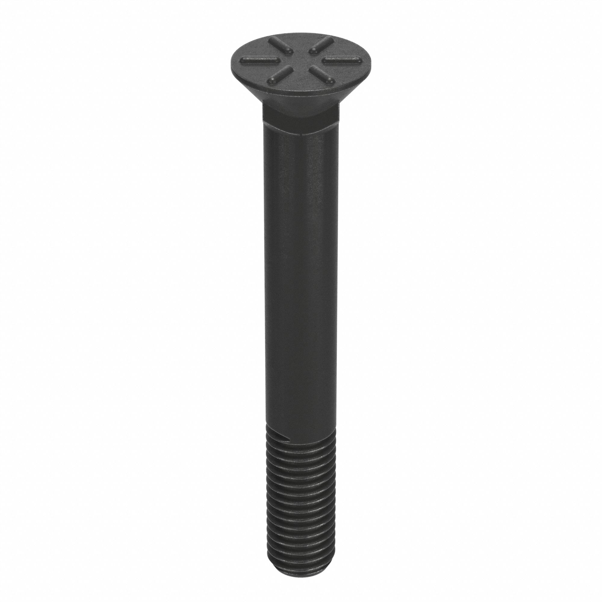 Plow Bolt: #3 Flat, 5/8"-11 Thread Size, 4 1/2 in Lg, Steel, Grade 8, Black Oxide