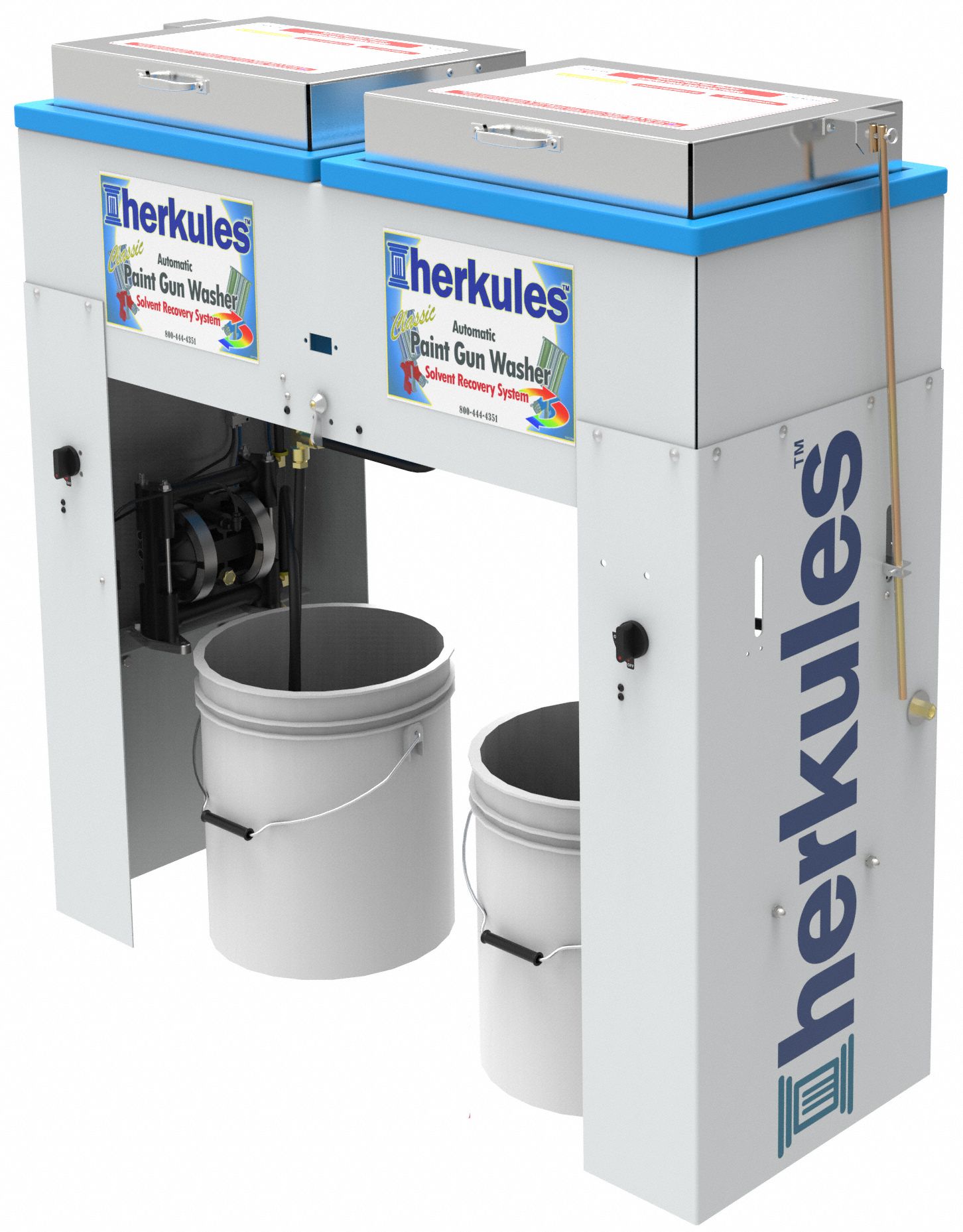 Parts Washer: For Solvent/Water-Based Solution Base Type, Auto, 5 gal Drum Capacity, Blue