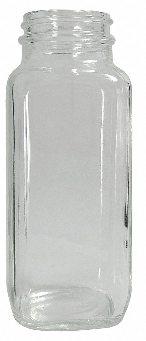 Bottle: Glass, 120 mL Capacity - mL, 4 fl oz Capacity - oz, 45 mm Body Dia, Wide Mouth Size, Clear