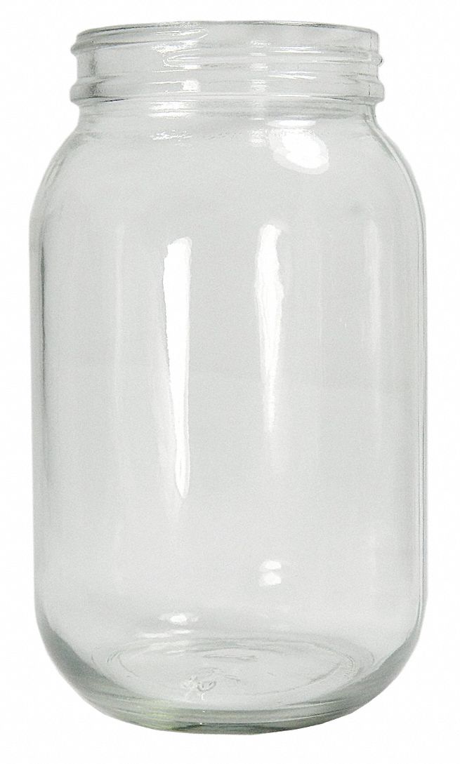 Bottle: Glass, 480 mL Capacity - mL, 16 fl oz Capacity - oz, Clear, Sampling, 79 mm Body Dia, Round