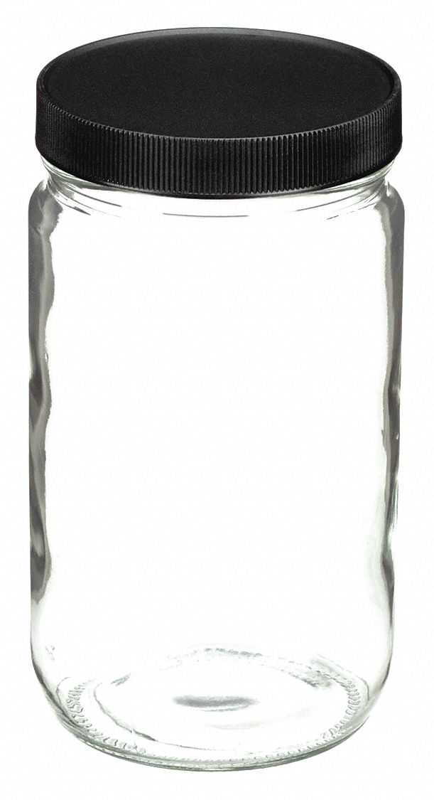 Glass, 960 mL Capacity mL, Jar 41U214GLC01717 Grainger