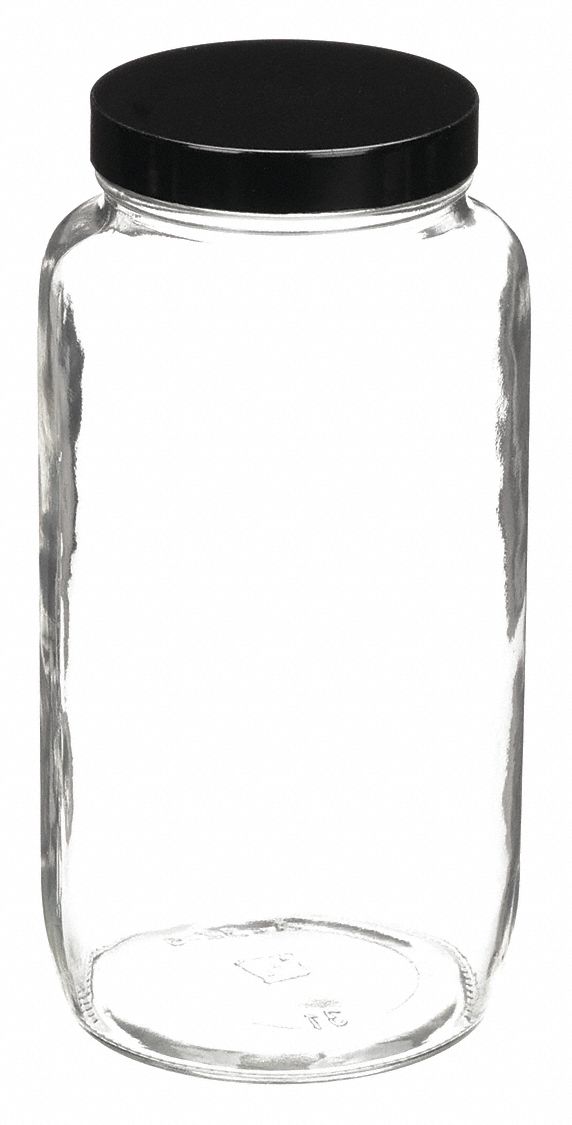 Bottle: Glass, 960 mL Capacity - mL, 32 fl oz Capacity - oz, Clear, Sampling, 93 mm Body Dia, Round