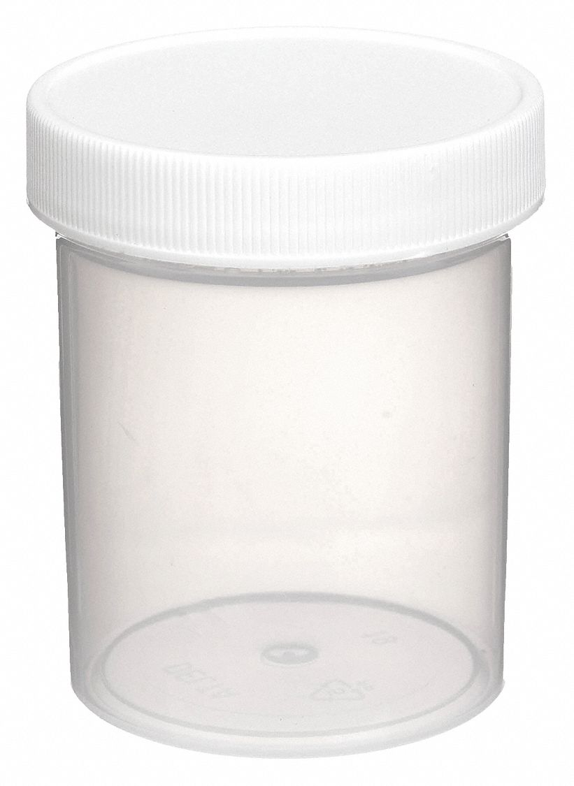 Jar: Polypropylene, 4 fl oz Capacity - oz, 120 mL Capacity - mL, 56 mm Body Dia, 70 mm Overall Ht