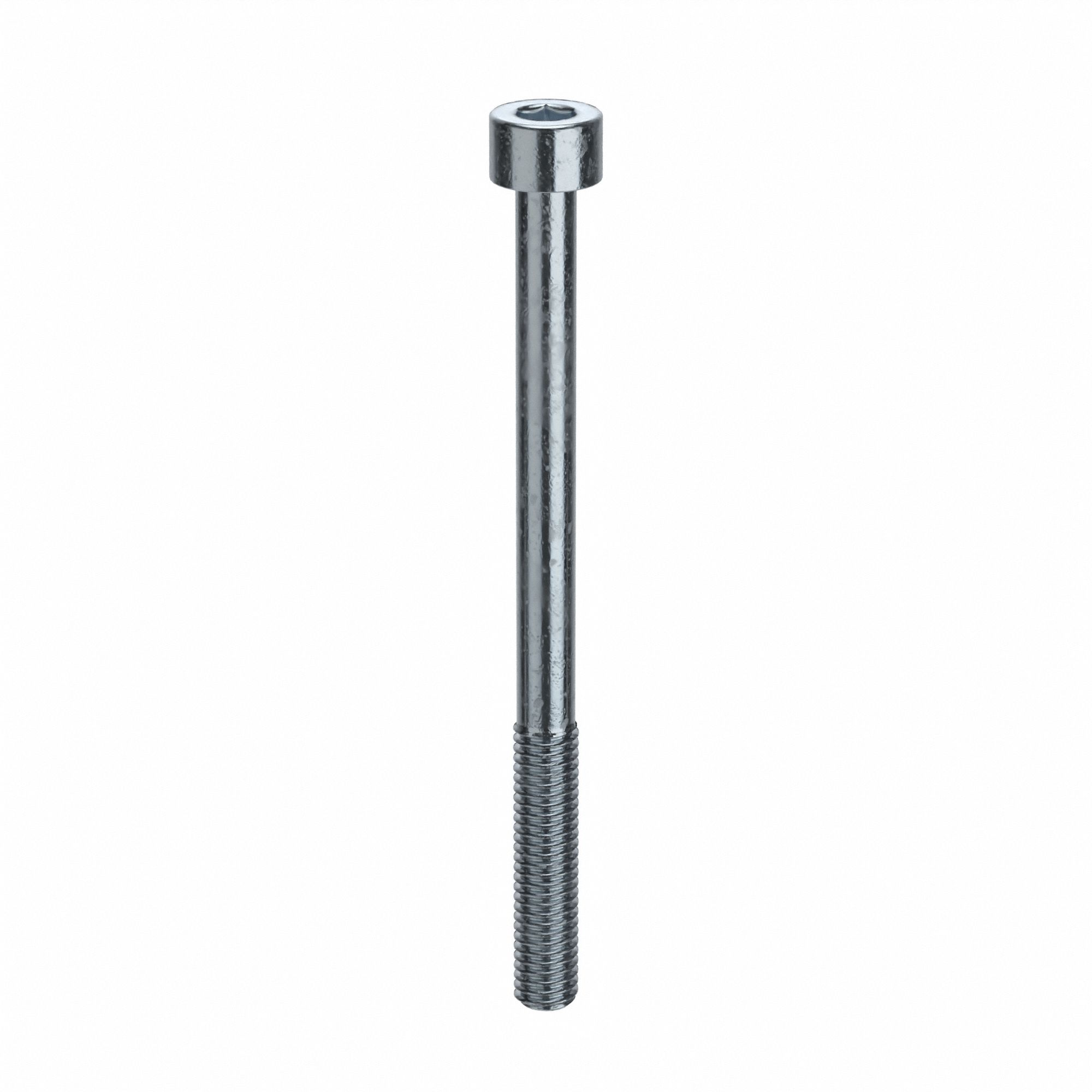 Socket Head Cap Screw: #10-32 Thread Size, 2 1/2 in Lg, Std, Zinc Plated, Alloy Steel, 100 PK