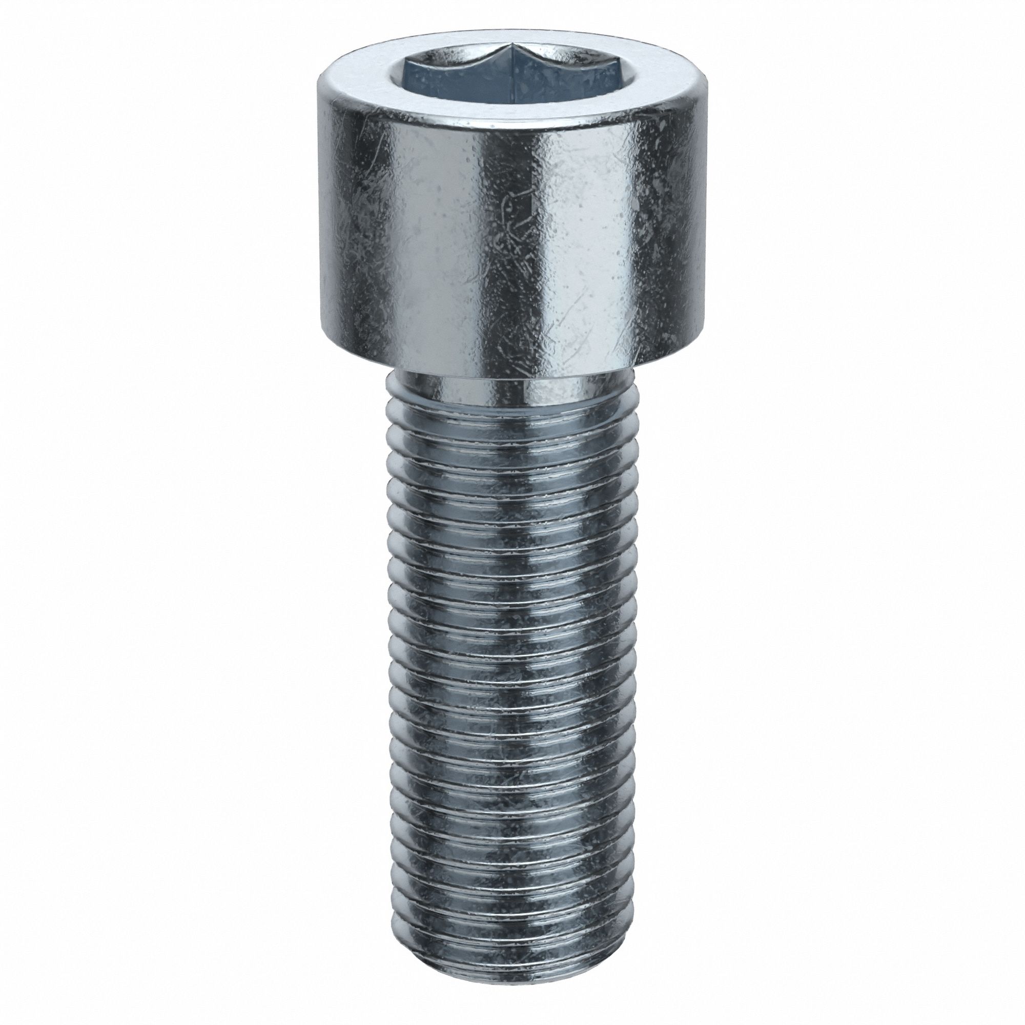 Socket Head Cap Screw: 3/8"-24 Thread Size, 1 in Lg, Std, Zinc Plated, Alloy Steel, 50 PK