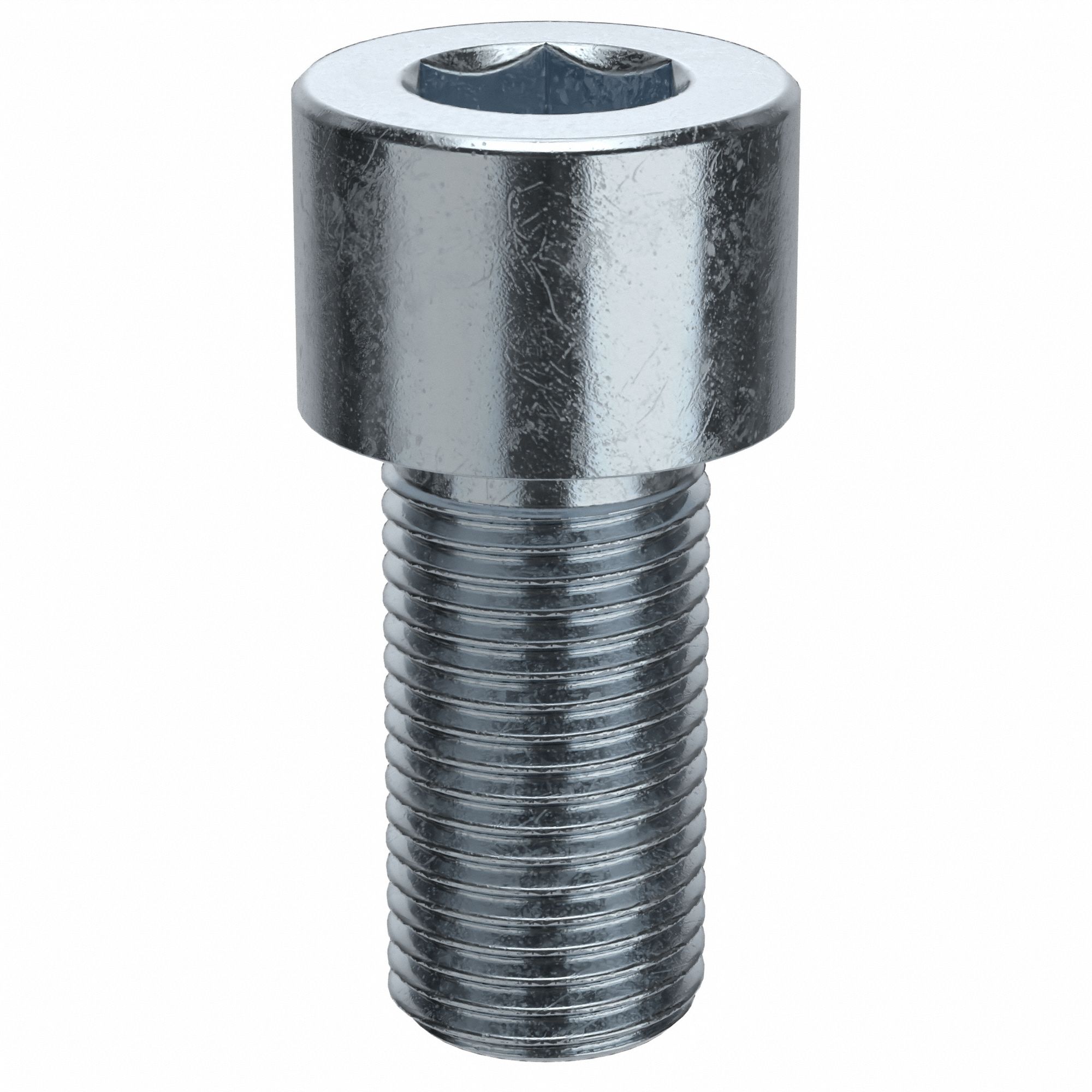 Socket Head Cap Screw: 1/2"-20 Thread Size, 1 in Lg, Std, Zinc Plated, Alloy Steel, 10 PK