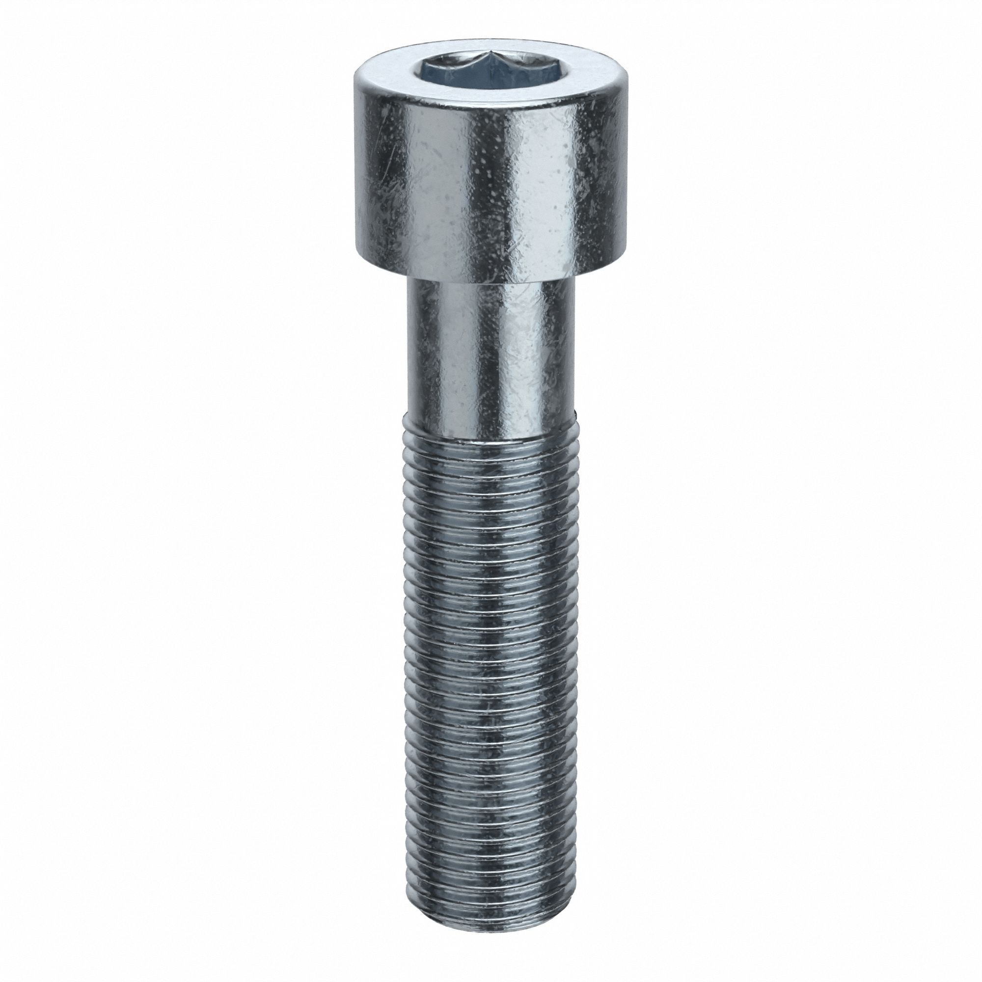 Socket Head Cap Screw: 1/2"-20 Thread Size, 2 in Lg, Std, Zinc Plated, Alloy Steel, 10 PK