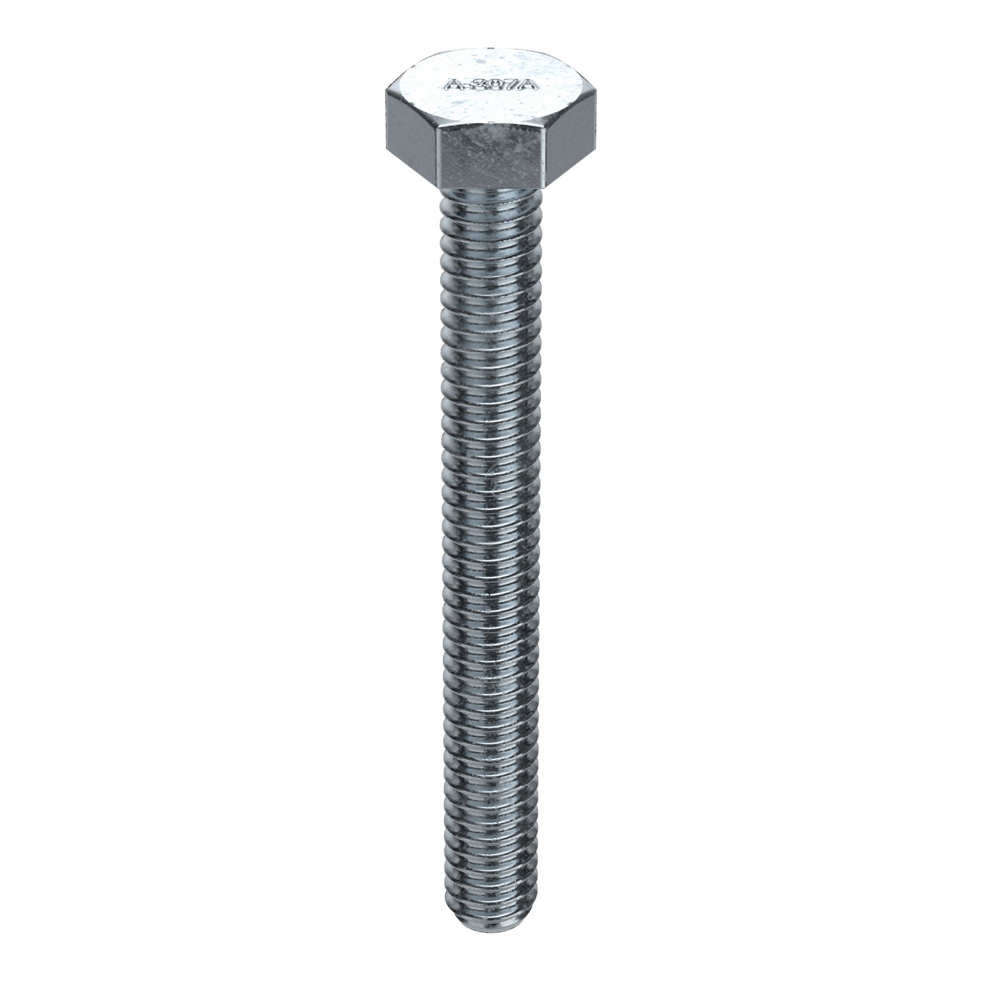 Hex Tap Bolt: Steel, A307A, Zinc Plated, 1/4"-20, Coarse, 2 1/2 in lg, Globally Sourced, Inch, 50 PK