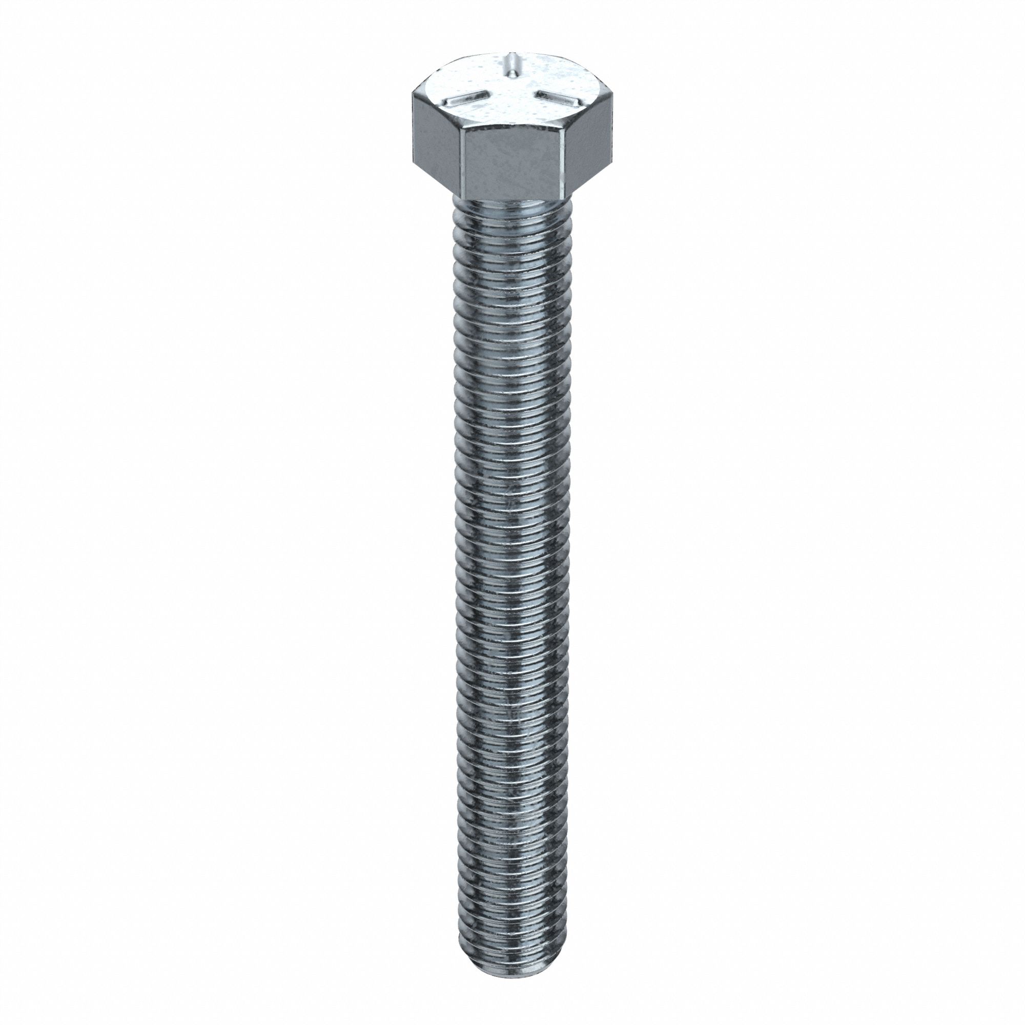 Hex Tap Bolt: Steel, Grade 5, Zinc Plated, 3/8"-16, Coarse, 3 1/2 in lg, Globally Sourced, 25 PK