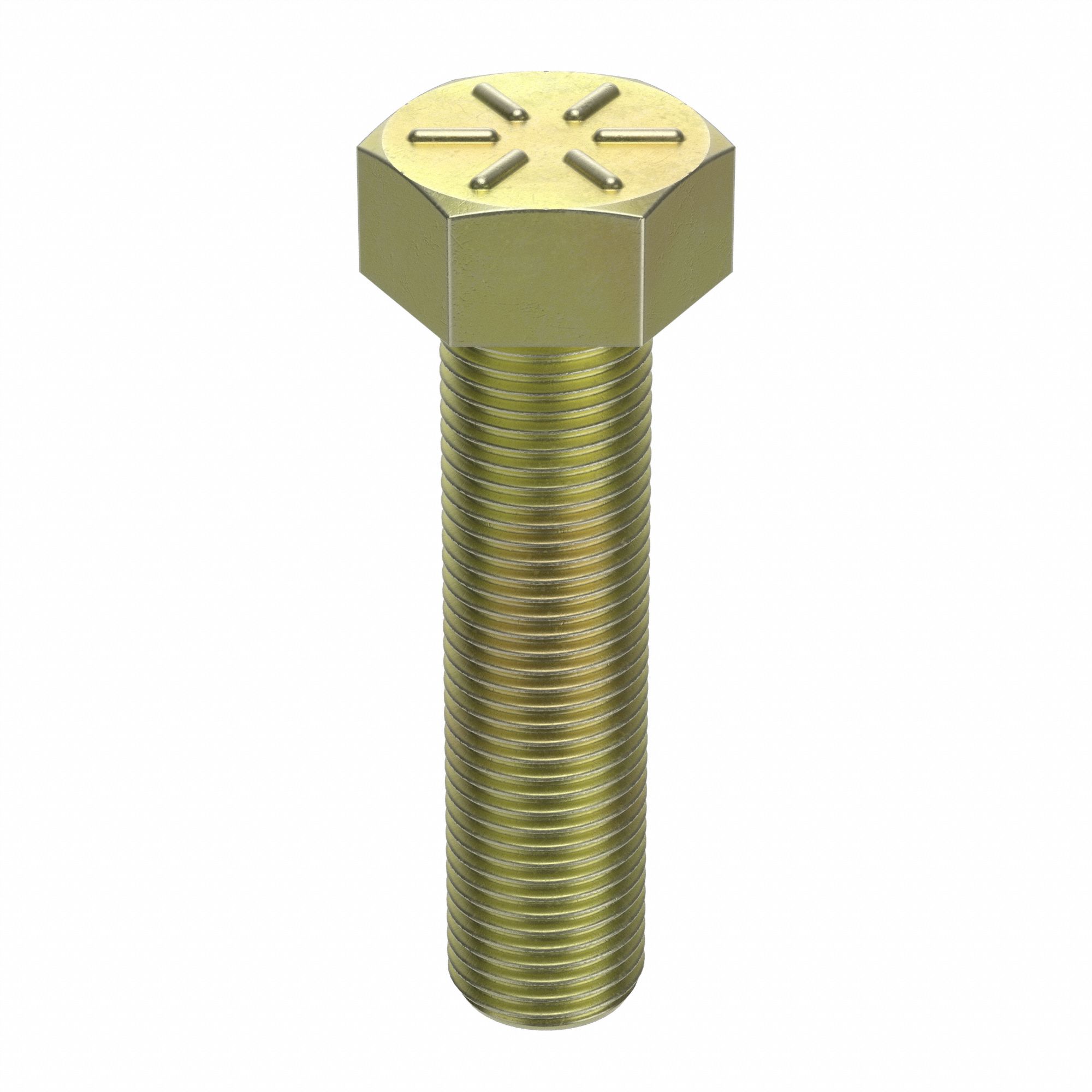 Hex Tap Bolt: Steel, Grade 8, Zinc Yellow, 1/2"-20, Fine, 2 in lg, Globally Sourced, Inch, 10 PK