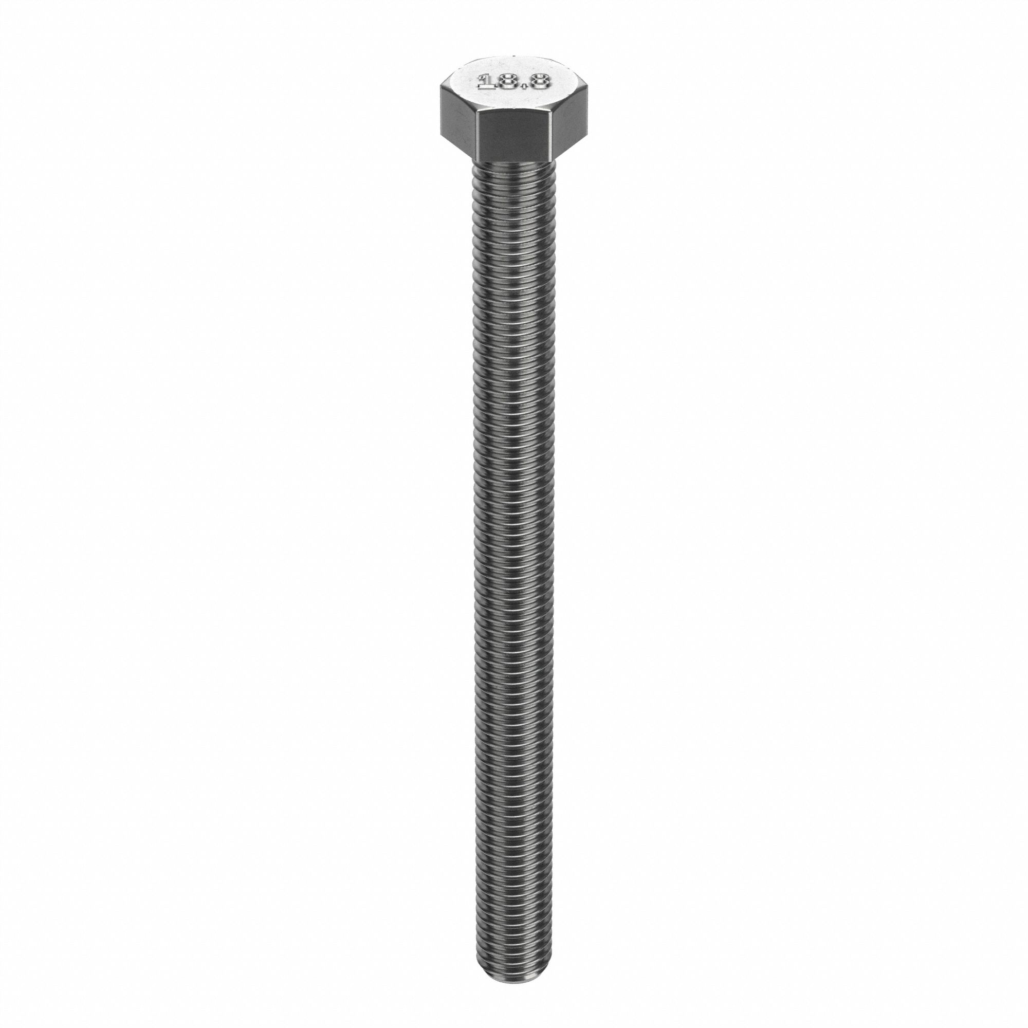 Hex Tap Bolt: Stainless Steel, A2, Plain, 1/2"-13, Coarse, 6 in lg, Globally Sourced, Inch, 5 PK