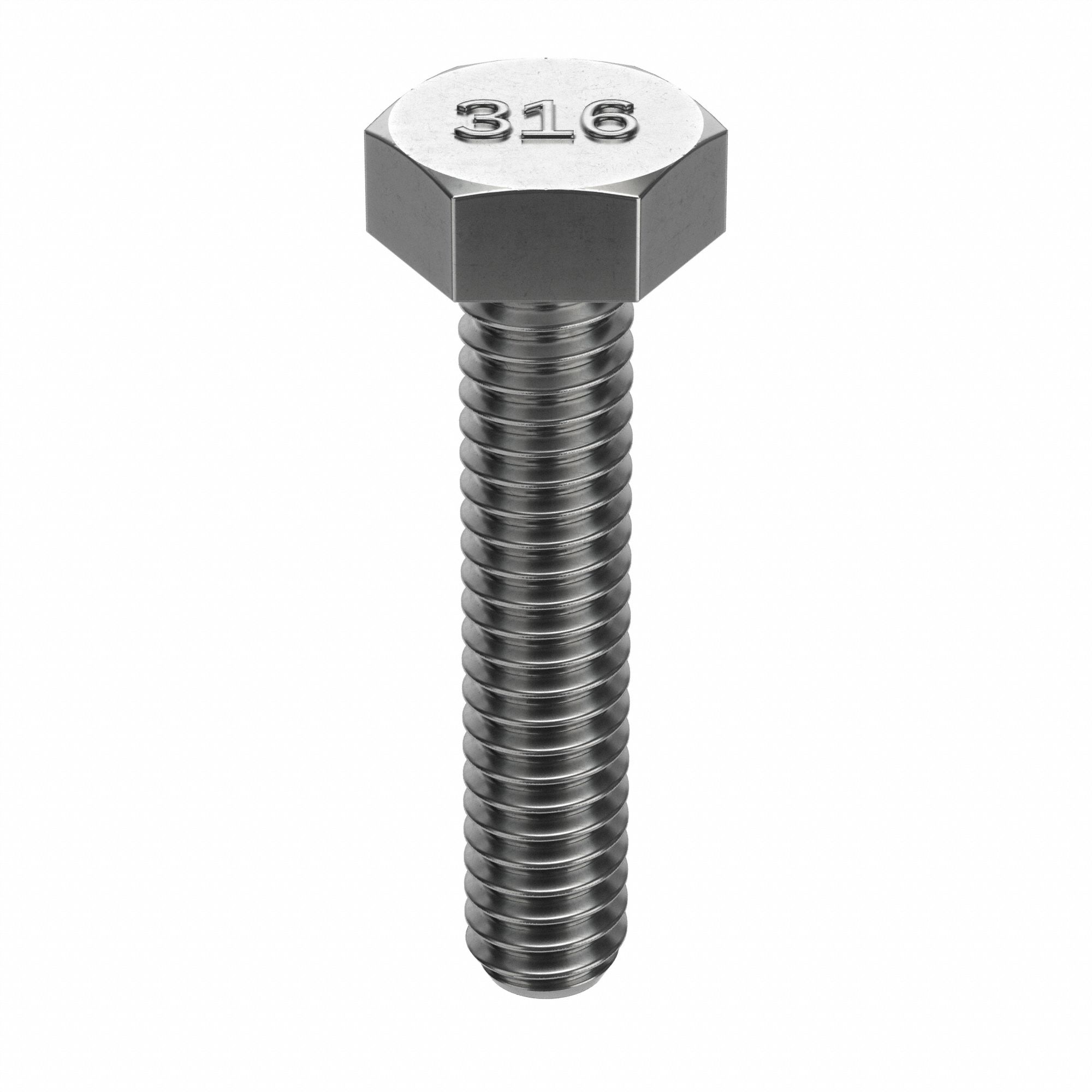 Hex Head Cap Screw: Stainless Steel, A4, Plain, 1/4"-20, Coarse, 1 1/2 in lg, Fully Threaded, 100 PK