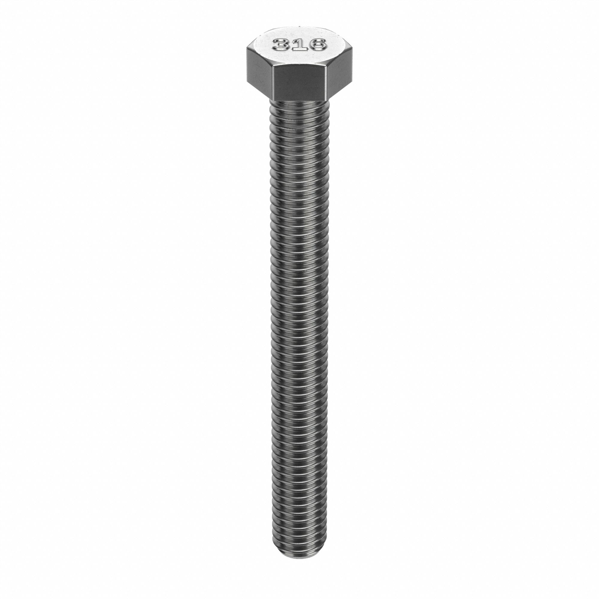 Hex Head Cap Screw: Stainless Steel, A4, Plain, 1/2"-13, Coarse, 3 1/2 in lg, Globally Sourced, 5 PK