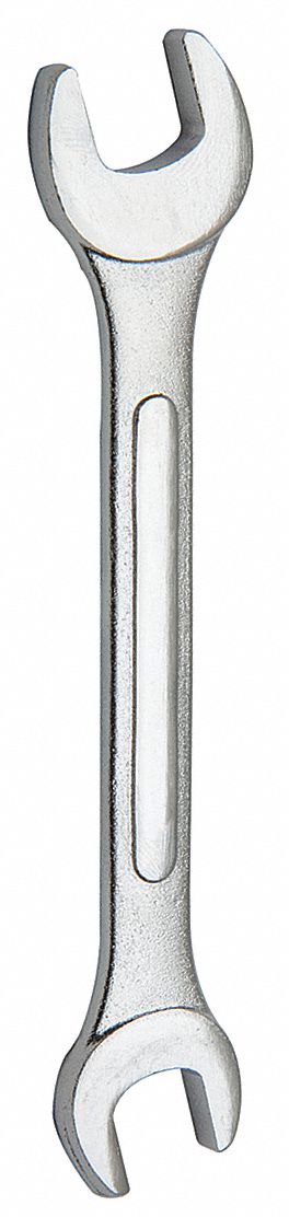 Open End Wrench: Alloy Steel, Chrome, 1/2 in_7/16 in Head Size, 5 in Overall Lg, Std