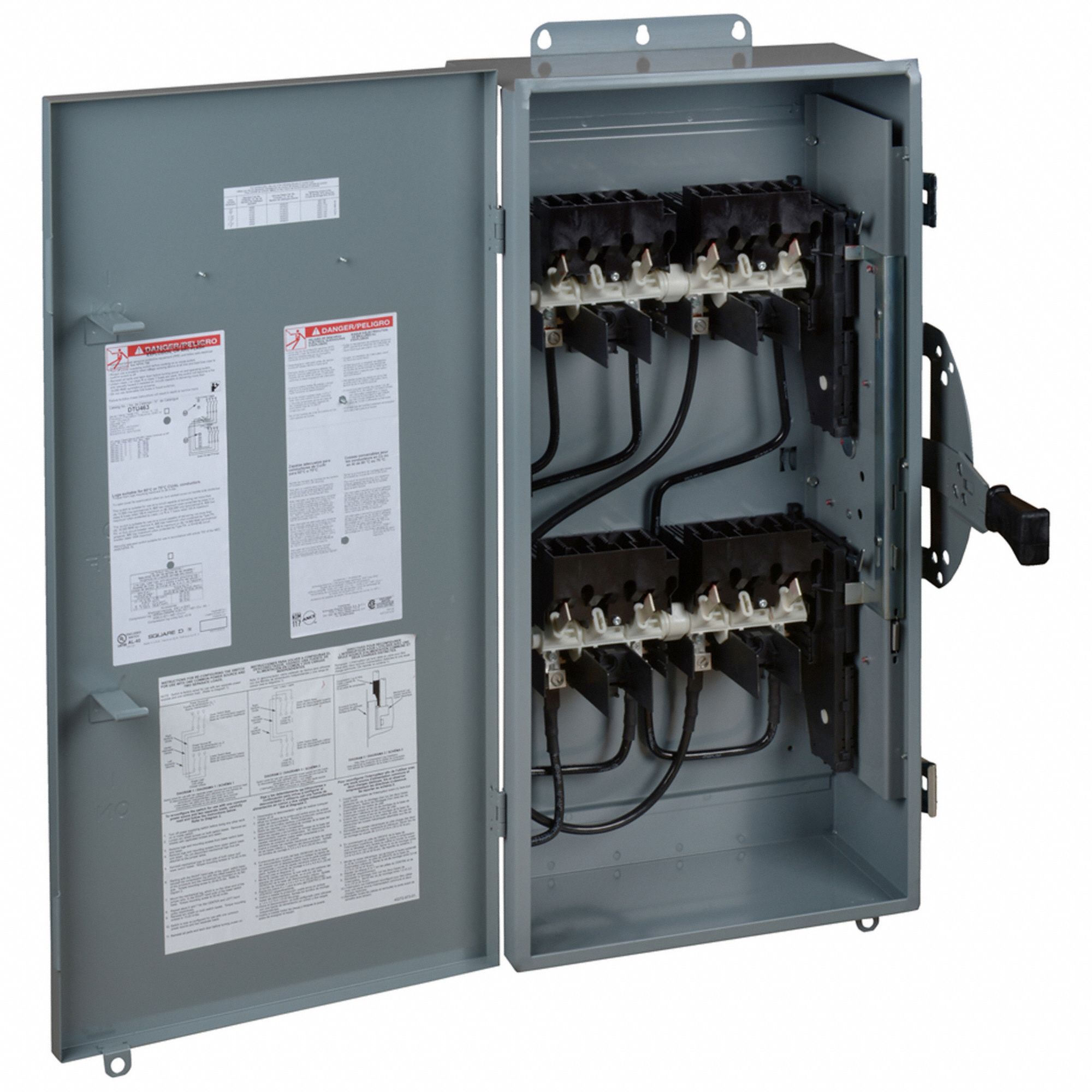 Safety Switch: Non-Fusible, 100 A, Three Phase, 600V AC, Galvanized Steel/Non-Metallic