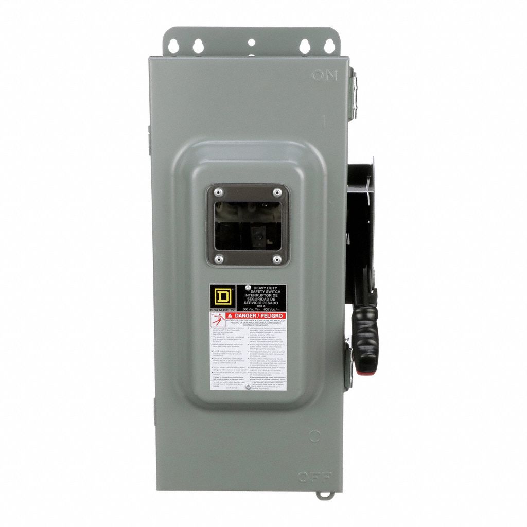 SQUARE D Safety Switch: 100 A Amps AC, 100 HP @ 600V, 12, 3 Poles, 3 ...