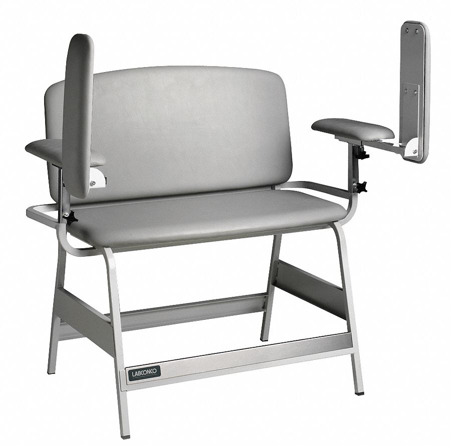 Bariatric Blood Draw Chair, White, Seat Depth 20 in, Seat Width 22 in, Seat Height 18 in