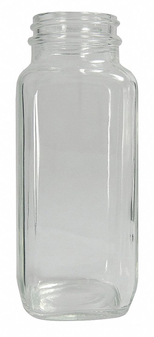 Bottle: Glass, 120 mL Capacity - mL, 4 fl oz Capacity - oz, 45 mm Body Dia, Wide Mouth Size, Clear