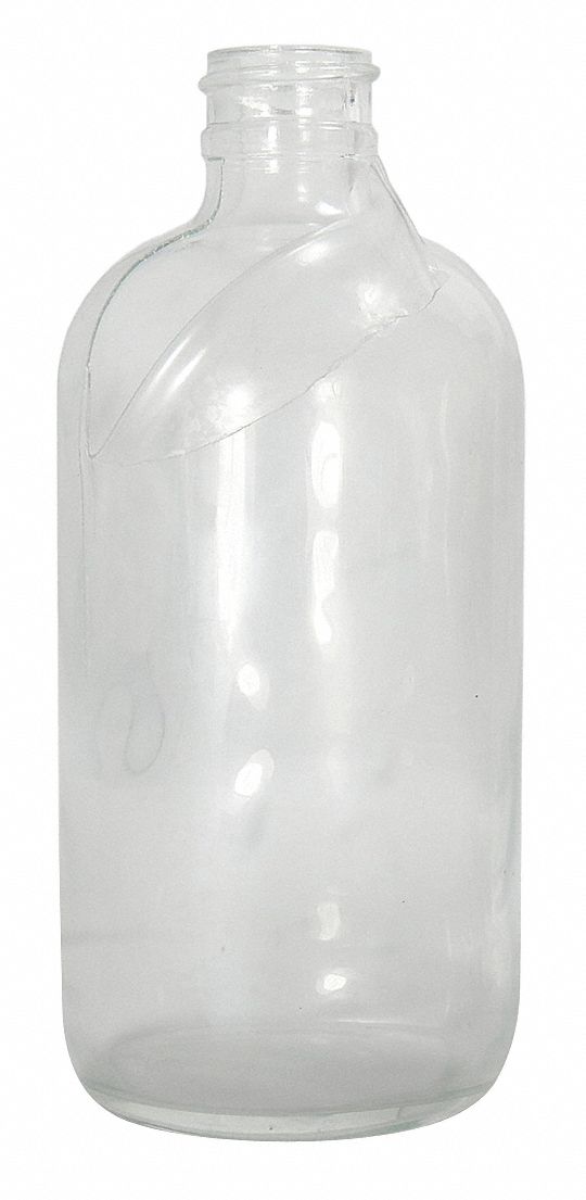Safety Coated Bottle: Safety Coated Glass, 240 mL Capacity - mL, 8 fl oz Capacity - oz, Non-Sterile