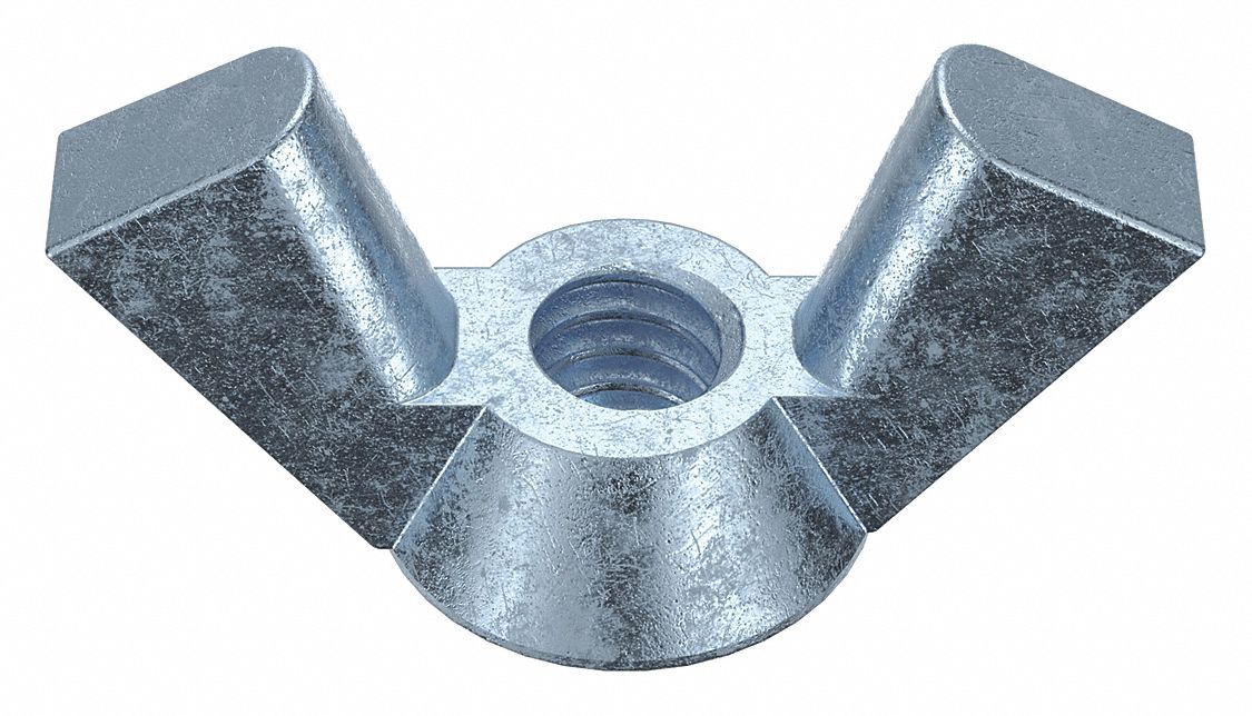 WING NUT, #6-32 THREAD, STEEL, ZINC PLATED, 29/32 IN MAX WING SPAN, 0.47 IN OVERALL H, 100 PK
