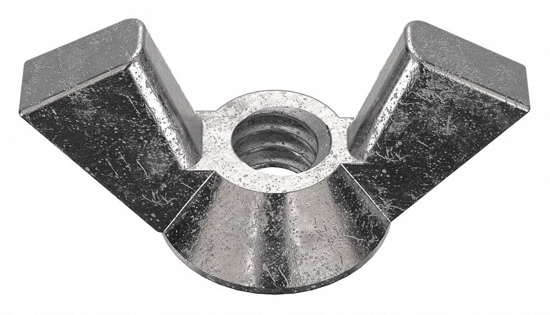 WING NUT, #10-24 THREAD SIZE, 316 STAINLESS STEEL, PLAIN FINISH, 29/32 IN MAX WING SPAN, 5 PK