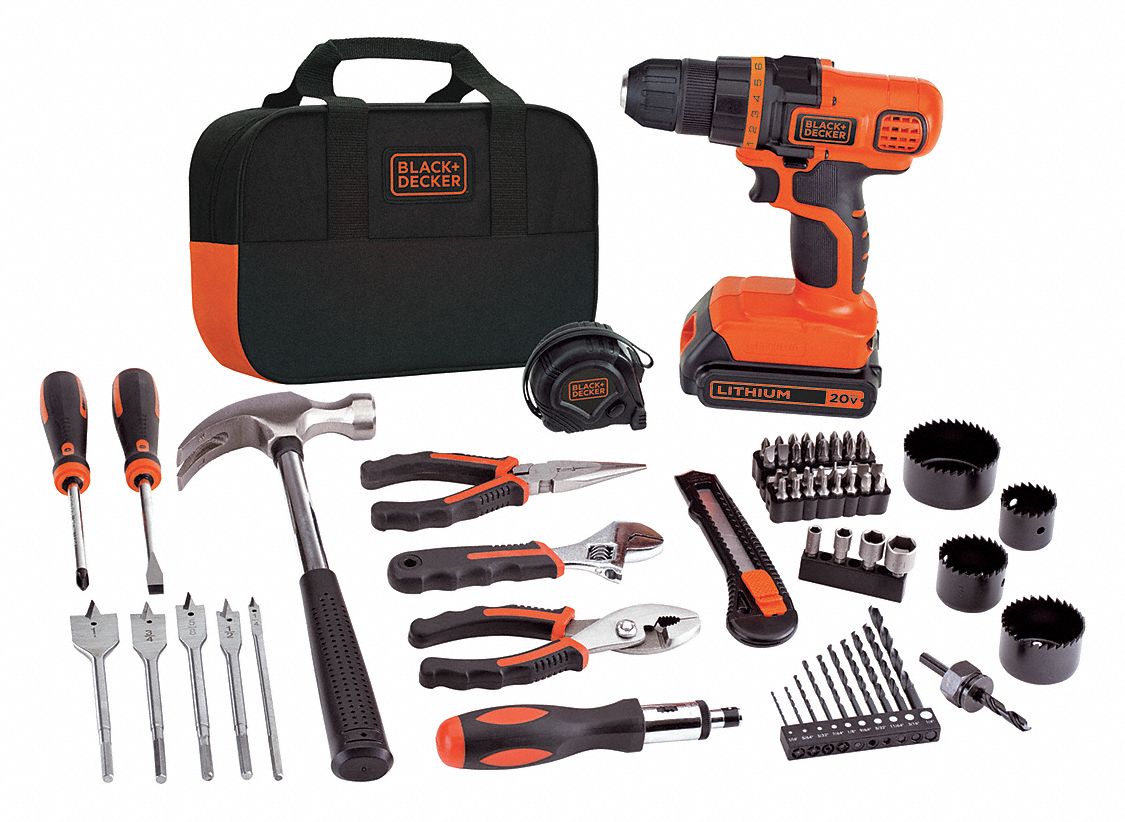 BLACK & DECKER, Lithium Drill and Project Kit,20V 41VF30LDX120PK