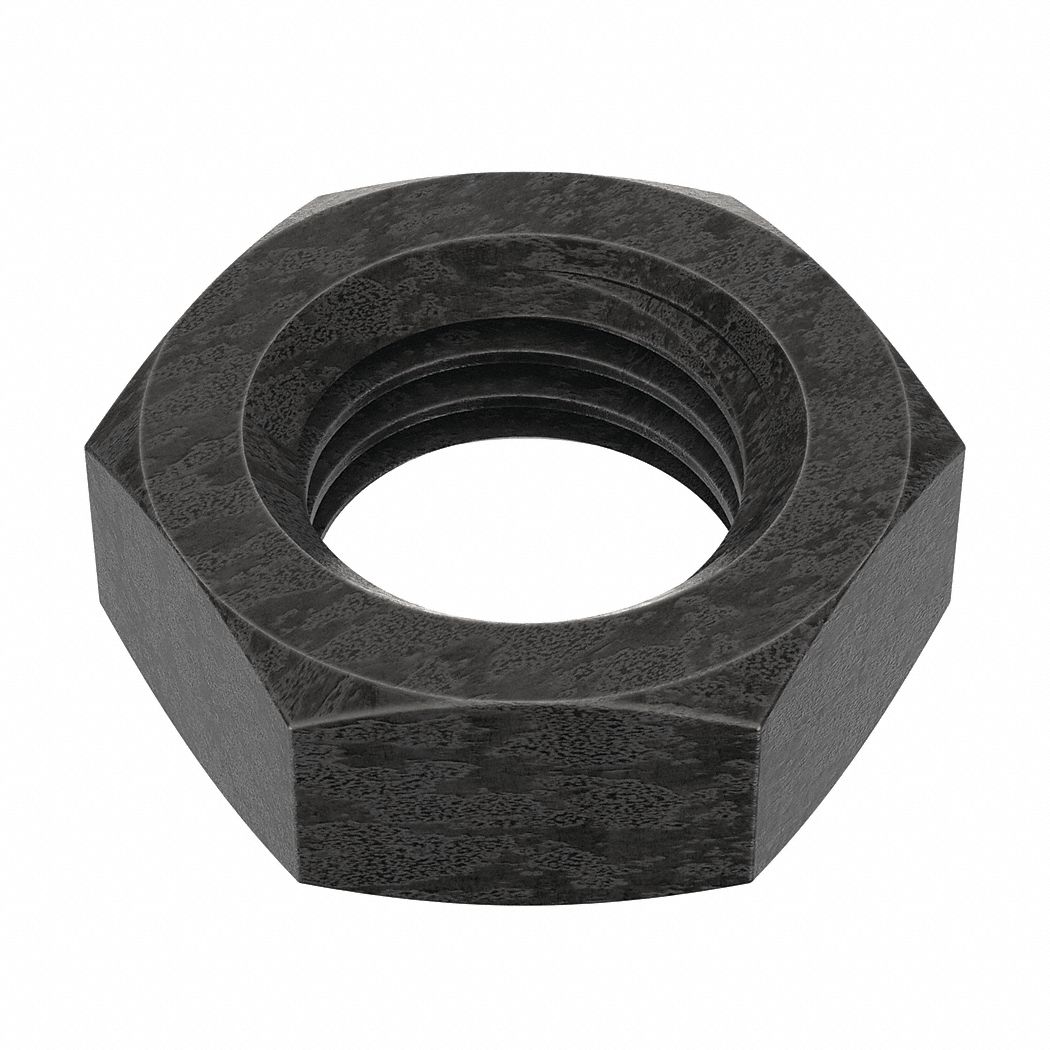 Jam Nut: Jam Hex, 1"-8 Thread, 1 15/32 in Hex Wd, 37/64 in Hex Ht, Steel, Grade A, Plain, 5 PK
