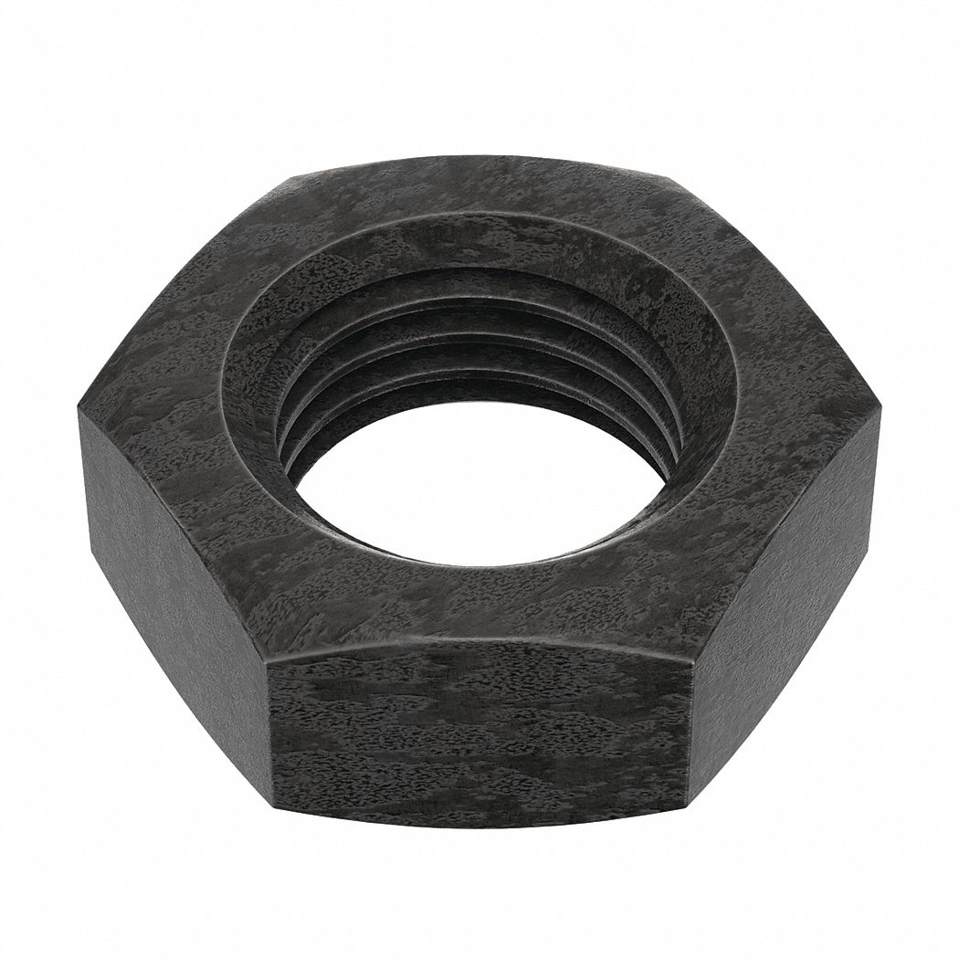 Jam Nut: Jam Hex, 1 1/2"-6 Thread, 2 7/32 in Hex Wd, 7/8 in Hex Ht, Steel, Grade A, Plain, Shorter