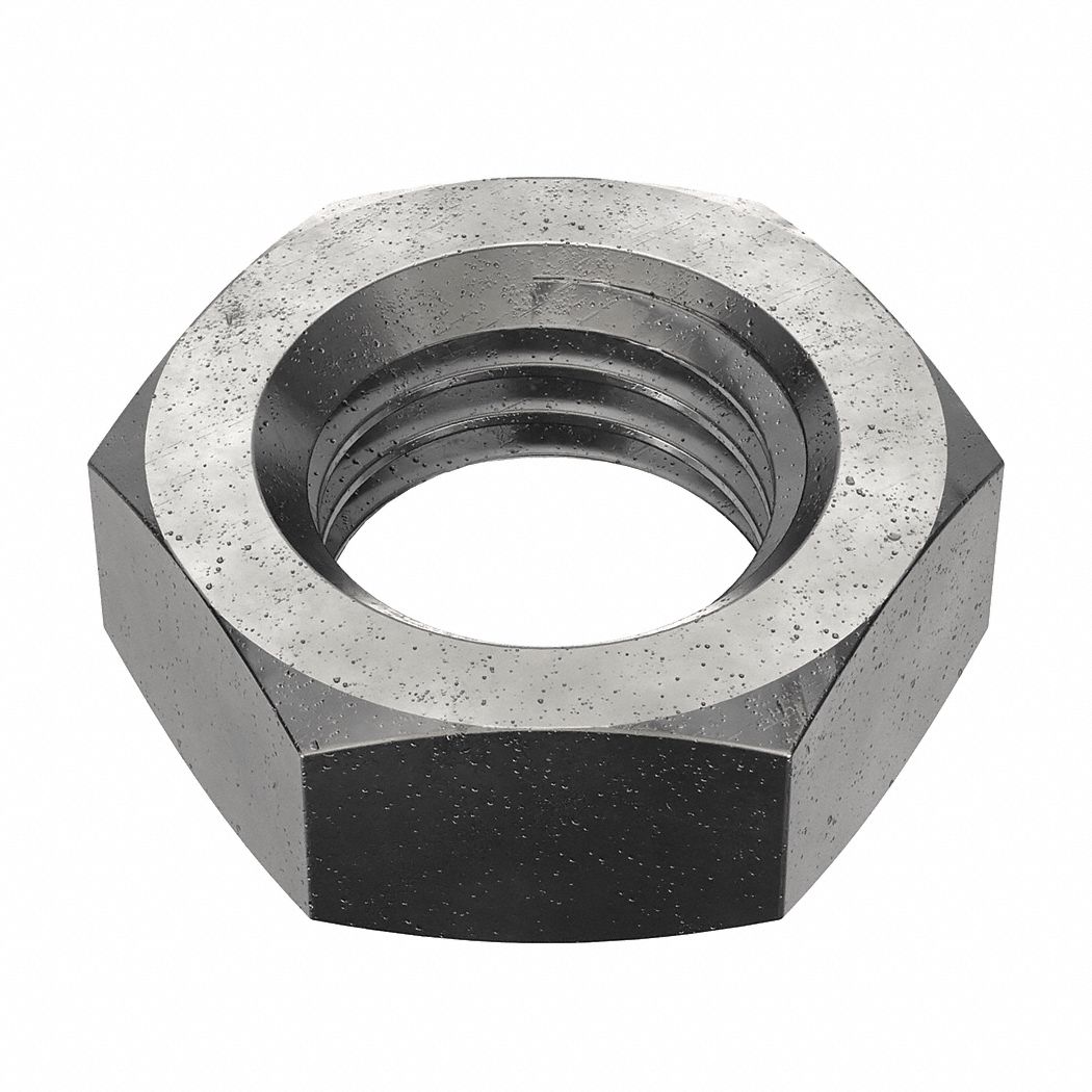 Jam Nut: Jam Hex, 7/8"-9 Thread, 1 19/64 in Hex Wd, 33/64 in Hex Ht, Steel, Grade 5, Plain, Shorter