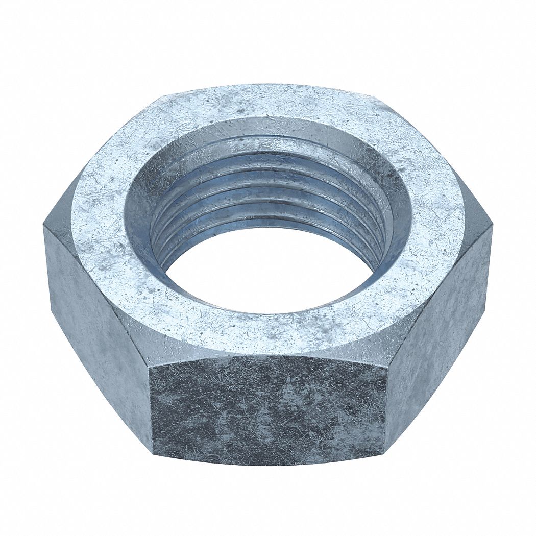 Jam Nut: Jam Hex, 5/8"-18 Thread, 15/16 in Hex Wd, 25/64 in Hex Ht, Steel, Grade 5, Shorter, 5 PK