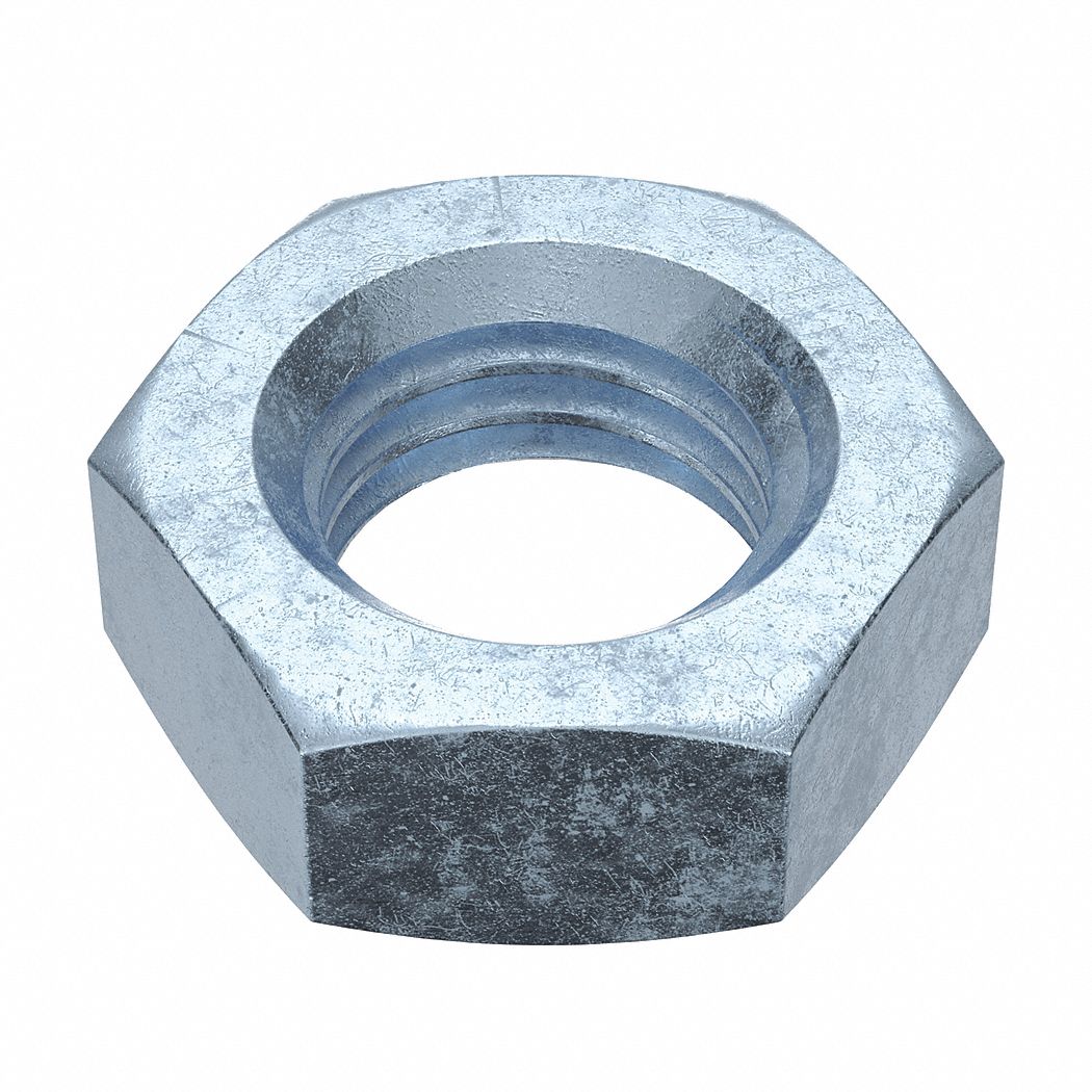 Jam Nut: Jam Hex, 3/4"-10 Thread, 1 7/64 in Hex Wd, 29/64 in Hex Ht, Steel, Grade 5, Shorter, 5 PK