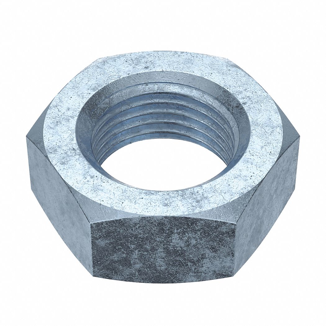 Jam Nut: Jam Hex, 5/8"-18 Thread, 15/16 in Hex Wd, 25/64 in Hex Ht, Steel, Grade 8, Shorter, 5 PK