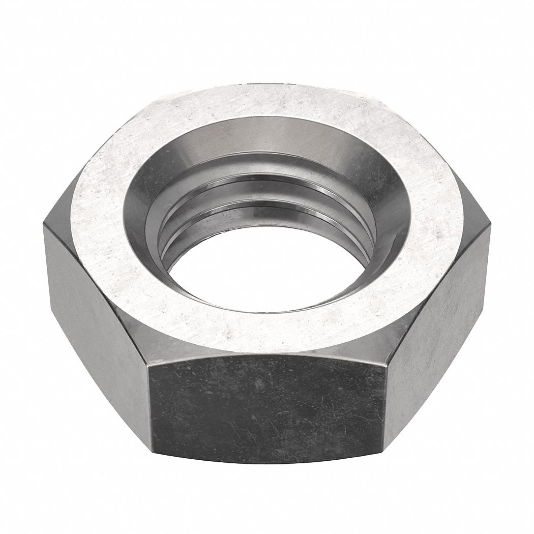 Jam Nut: Jam Hex, 5/8"-11 Thread, 15/16 in Hex Wd, 25/64 in Hex Ht, Stainless Steel, 316, 5 PK