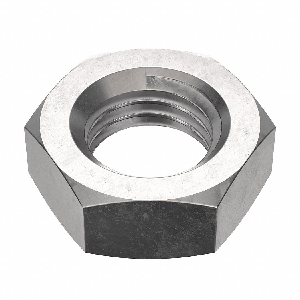 Jam Nut: Jam Hex, 7/8"-9 Thread, 1 19/64 in Hex Wd, 33/64 in Hex Ht, Stainless Steel, 316, Plain