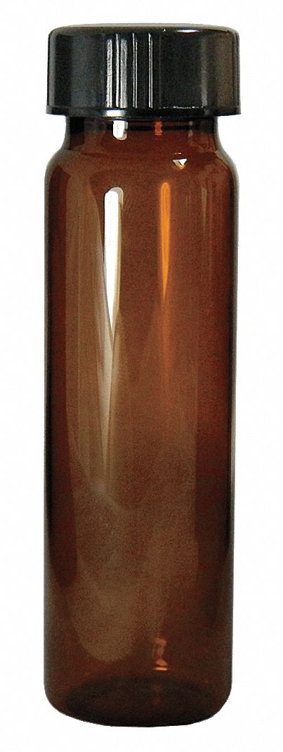 Vial: Borosilicate Glass, 20 mL Capacity - mL, 0.67 fl oz Capacity - oz, 144 Vials Included, Amber