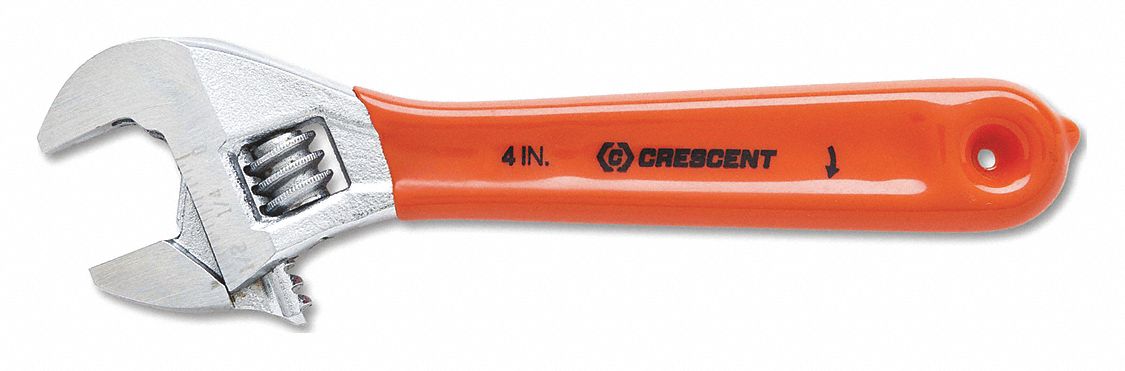 Adjustable Wrench, 4 in., Chrome Finish