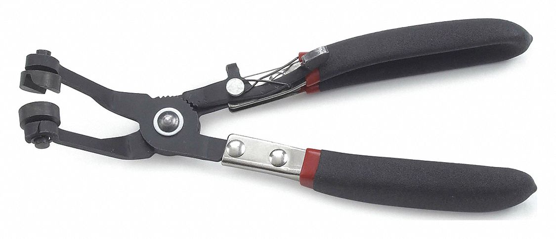HOSE CLAMP PLIERS, BLACK DOUBLE DIPPED HANDLE, COMFORT GRIP, HOSE CLAMP PLIERS, 9 IN L, 0.84 LB WEIGHT