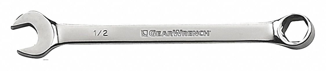 Combination Wrench: Alloy Steel, Chrome, 3/4 in Head Size, 9 3/4 in Overall Lg, Offset