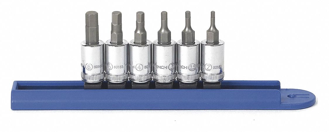 Metric Hex Bit Socket Set, 6 pc.