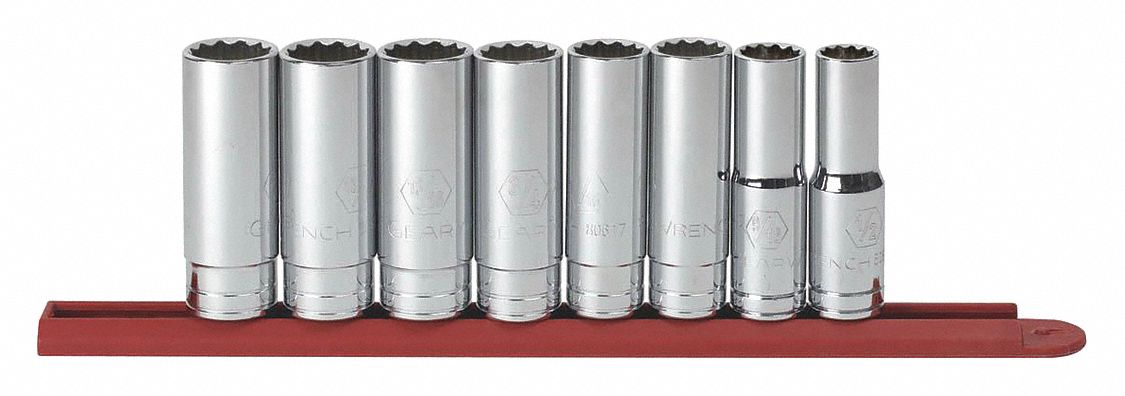 SAE Socket Set 8 pc. 1/2in Drive 12 pt.