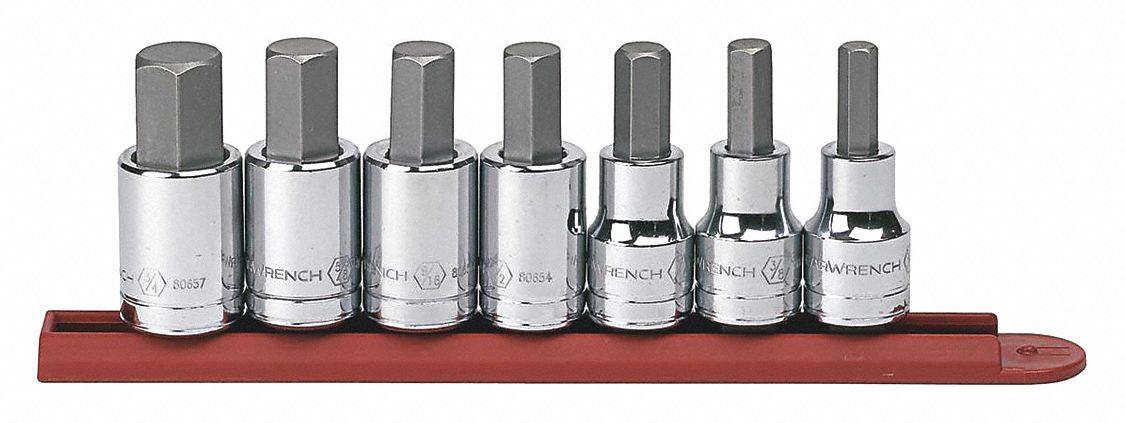 SAE Hex Bit Socket Set, 7 pc.