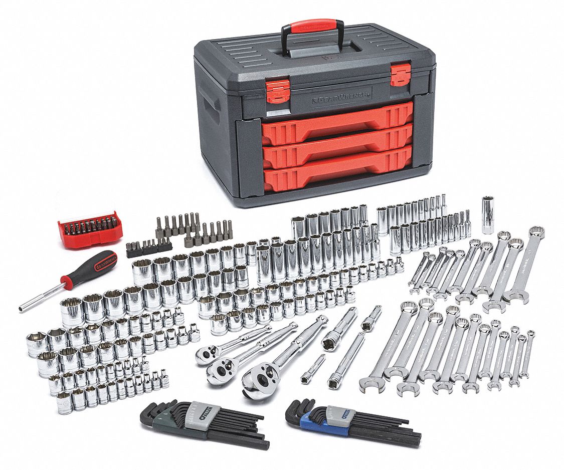 Ratchet Set,219pc,1 4in,3 8in,1 2in - Grainger