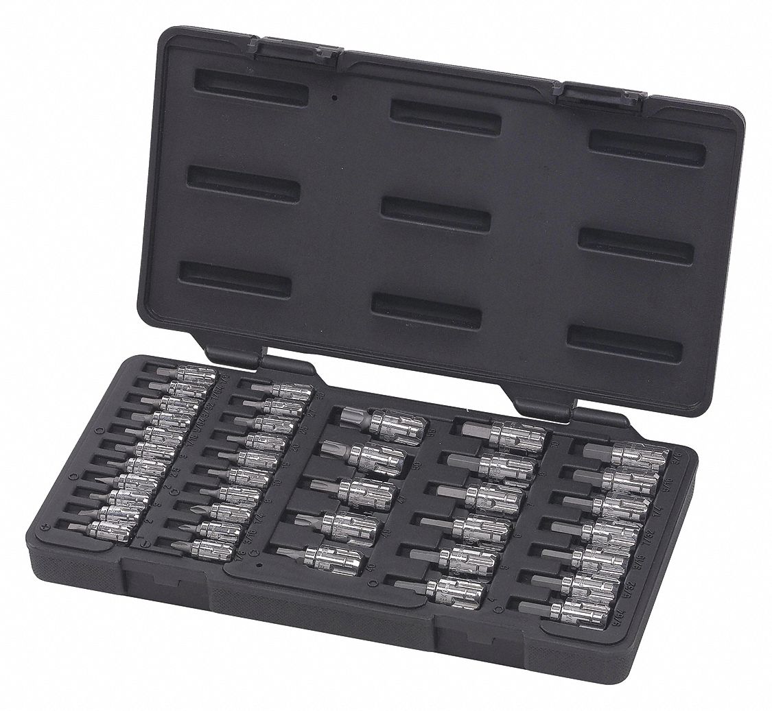 GEARWRENCH, Vortex Bit Socket Set SAE/Metric,39 Pc. 41XM67890040 Grainger