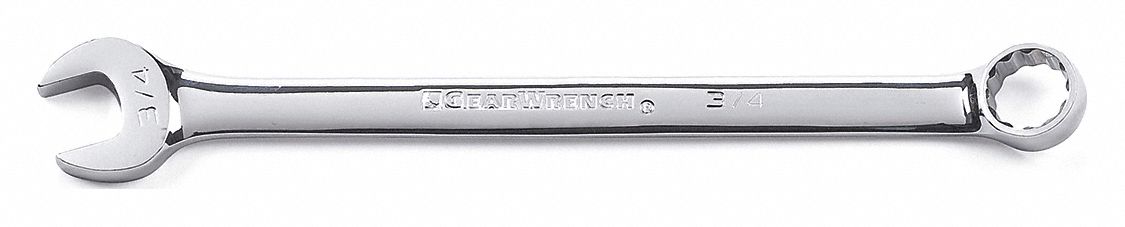 Combination Wrench: Alloy Steel, Chrome, 24 mm Head Size, 13 1/4 in Overall Lg, Std