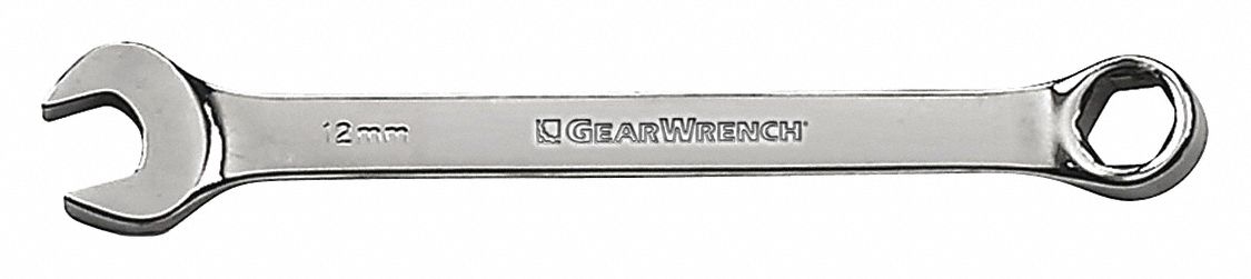 Combination Wrench: Alloy Steel, Chrome, 13 mm Head Size, 7 in Overall Lg, Std