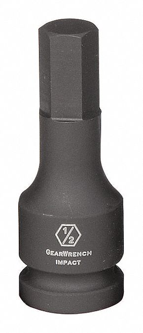 Drive Impact Hex Socket,  3/8in,  1/2in