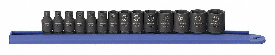 Impact Socket Set 14pc Metric 1/4in Dr
